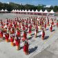Pentas Tari Butta Kalabbirangku Meriahkan  HUT Kota Makassar ke-417. Lapangan Karebosi, Sabtu (9/11/2024).
